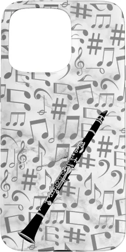 Vista 31 de Clarinet Phone Case - Music Notes - White Background Case for iPhone 17