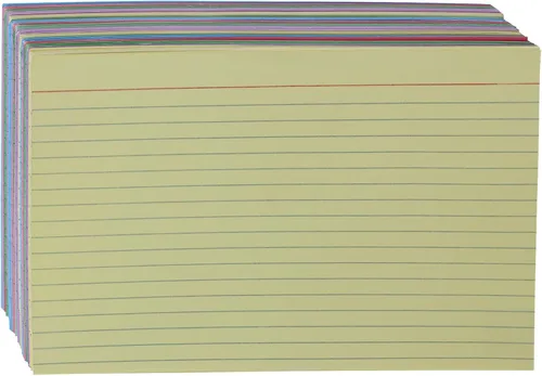 Vista 8 de Amazon Basics Tarjetas de índice rayadas para estudiar y tomar notas, colores neón surtidos, 3 x 5 pulgadas, 300