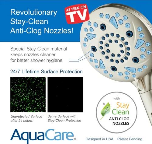 Vista 8 de AquaCare High Pressure 10-mode Filter Handheld Shower Head with Built-in Power Wash - Clean Tub, Tile & Pets, Remove Chlorine, Metals & Toxins from