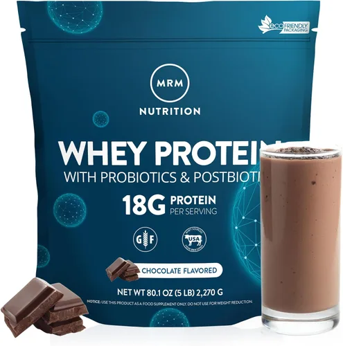 Vista 12 de MRM Nutrition Proteína de Suero - Sabor Chocolate, Proteína de Suero Aislada y Concentrada Microfiltrada, 16 Diferentes Cepas de Probióticos, BCAAs