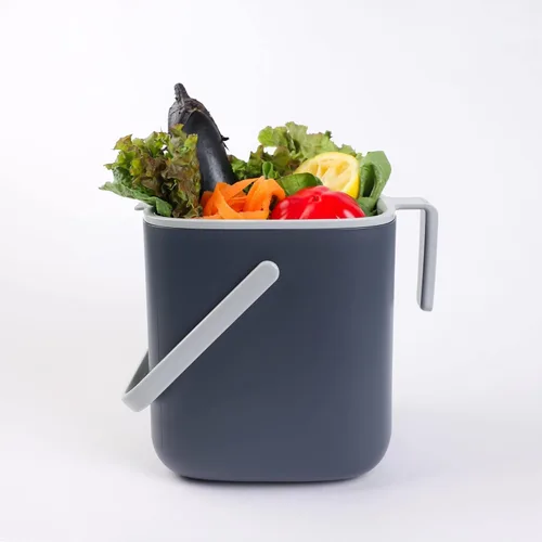 Vista 7 de Blue Ginkgo - Contenedor de compost de cocina, 2.6 L, color gris oscuro