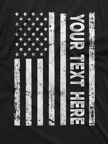 Vista 3 de Add Your Text - Camiseta patriótica personalizada para hombre
