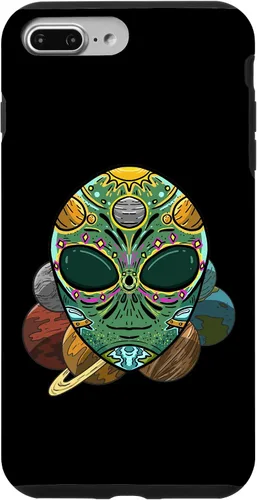 Vista 9 de Funda de regalo para iPhone 14 Alien Sugar Skull Galaxy Retro ET Dia De Los Muertos