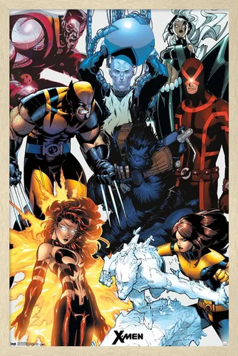 Vista 7 de Trends International Marvel Comics - The X-Men - Collage Wall Poster, 14.725" x 22.375", Barnwood Framed Version Versión enmarcada Barnwood