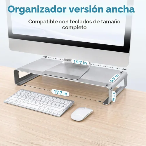 Vista 7 de Soporte elevador para monitor de computadora para escritorio, elevador