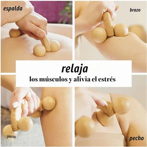 Vista 5 de tuuli Accesorios - Masajeador de espalda con rodillos de bola suaves, rodillo de espalda multifuncional, masajeador de cuello, alivia la tensión