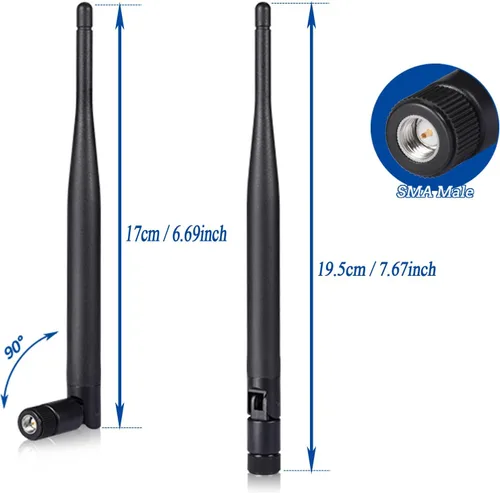 Vista 4 de Bingfu 4G LTE Cellular 6dBi SMA - Antena macho (paquete de 2) compatible con Spypoint Flex-S Dark Flex-Plus Flex-M G-36 Flex Dual-Sim Cell-Link