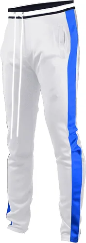 Vista 9 de SCREENSHOT-Track Pants S41700 Mens Premium Slim Athletic Fitness Lifestyle Workout Bottoms - Classic Fit S41700 Bk/Pu