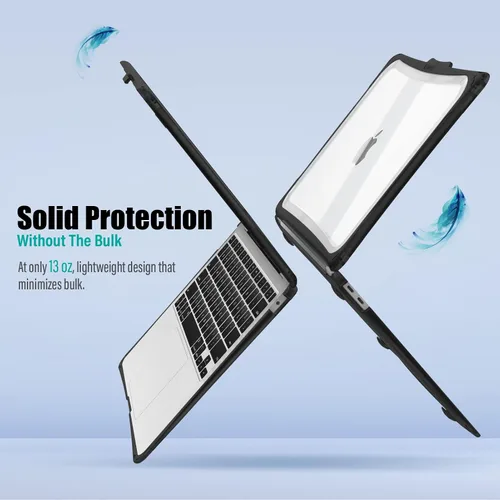 Vista 4 de IBENZER Hexpact AT13-BK - Funda compatible con MacBook Air de 13 pulgadas 2022 2021 2020 M1 A2337 A2179 A1932, funda protectora resistente