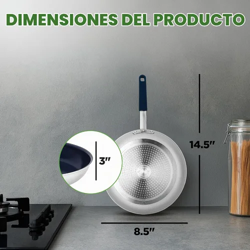 Vista 6 de NutriChef Sartén pequeña antiadherente de 8 pulgadas, sartén de cerámica con mango de silicona, revestimiento de cerámica, resistente a las manchas