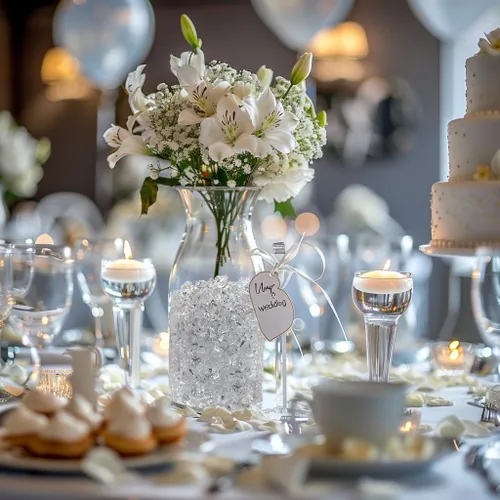 Vista 2 de Rocas de hielo falsas transparentes 700 piezas de diamantes falsos rellenos Centros de mesa de boda, pecera, exhibición de alimentos, accesorios