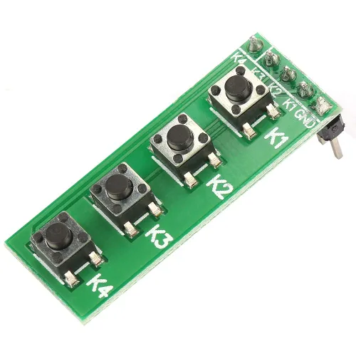 Vista 3 de Módulo de interruptor de botón universal de 4 teclas, tablero de teclado compacto para proyectos de microcontrolador, kit de componentes
