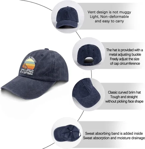 Vista 6 de devor Baseball Cap Respect The Capybaras Funny Capibaras Baseball Cap, Graphic Caps for Men