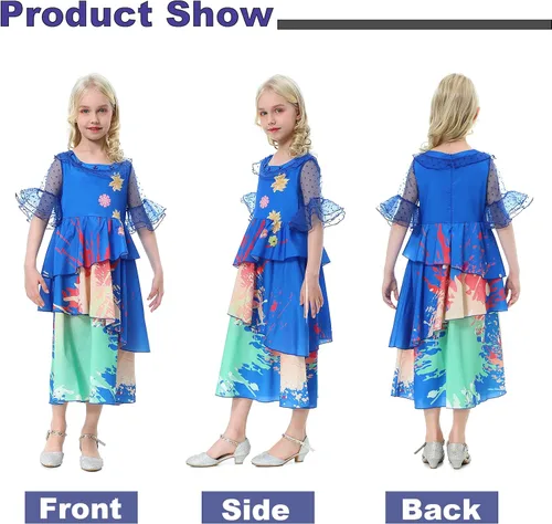 Vista 4 de ToBunm Isabela Costume for Girls Dress Outfit Cosplay Princess Tutu Dress Up for Halloween