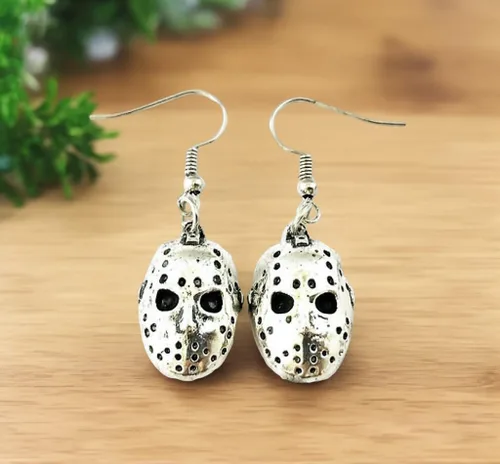 Vista 2 de Blingsoul Aretes de calavera de terror de Mare Night - Antes de Navidad Skellington Crystal Pave, joyería de promesa, regalo para mujeres y novias