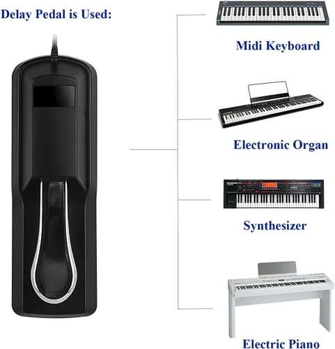Vista 2 de MaxLLTo Pedal de pie estilo piano para Yamaha Dgx-200 Dgx-202 Dgx-205 Dgx-300 Dgx-305 Dgx-500 Dgx-505 Dgx-520 Dgx-530 Dgx-620 Dgx-630, plata