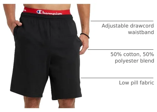 Vista 4 de Champion, Powerblend - Pantalones cortos de forro polar suave para hombre (regular o grande y alto)