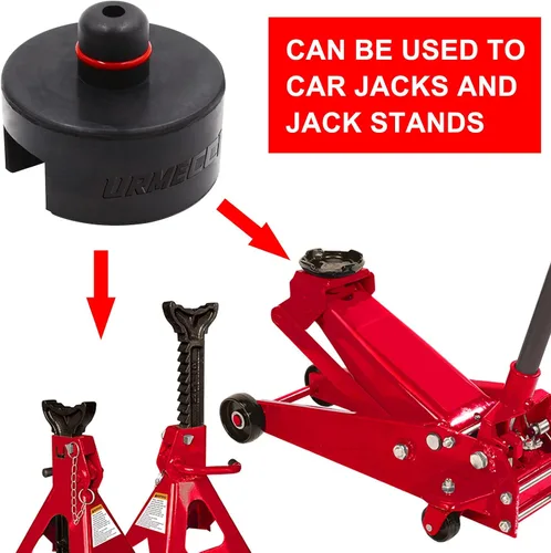 Vista 4 de Jack Pad para Tesla Model 3/Y/S/X, 4 paquetes de goma para elevación de piso, almohadillas de elevación de gato, adaptador de herramienta