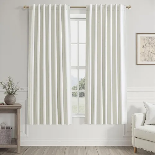 Vista 95 de UHITECH Cortinas opacas de 35 pulgadas de largo para sala de estar, 2 paneles, cortina opaca corta para cocina para ventanas pequeñas, cortinas