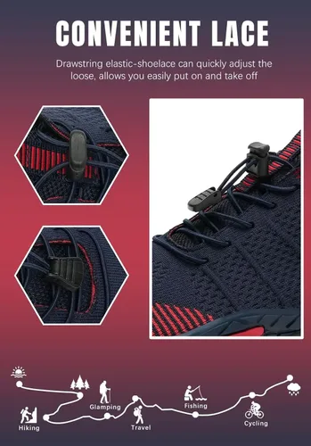 Vista 6 de WateLves Zapatos de agua para hombre y mujer, zapatos de natación para playa, descalzos, atléticos, de secado rápido, calcetines acuáticos