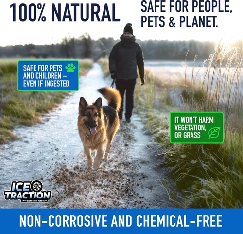 Vista 5 de Ice Traction – Fast-Acting Traction Granules for Snow & Black Ice Pet & Kid Safe Non-Corrosive, Chloride-Free Safe for Concrete, Decks & Metal