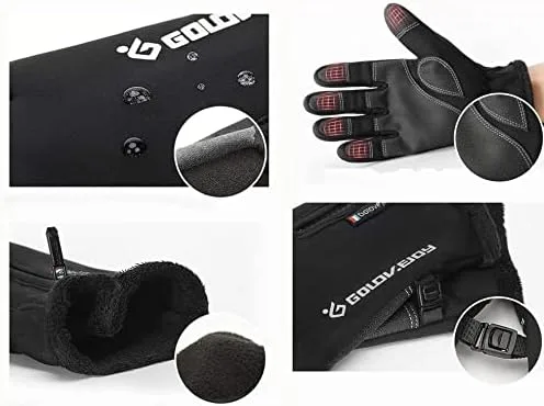 Vista 4 de Guantes y guantes para pantalla táctil guantes para mujer y hombre increíbles 7 actividades al aire libre invierno más cálido resistente al viento
