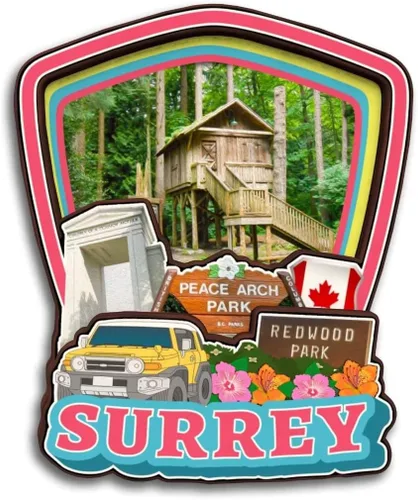 Vista 15 de Langford Vancouver Island Canada - Imán para nevera de madera, colección 3D, hecho a mano, viajes, ciudad, recuerdos, refrigerador, decoración