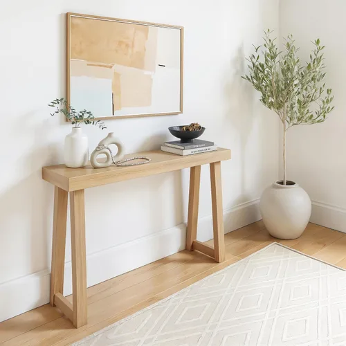 Vista 14 de Plank+Beam Mesa consola de madera maciza, 36 pulgadas, mesa de sofá, mesa de entrada estrecha para pasillo, detrás del sofá, sala de estar, Negro