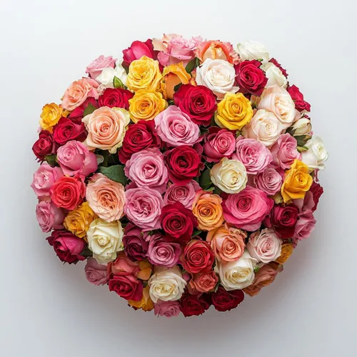 Vista 39 de GlobalRose Ramo de 50 rosas surtidas, rosas de origen responsable, flores frescas, ramo fresco de flores seleccionadas a mano para el día