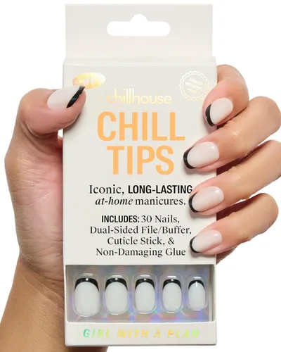 Vista 10 de Chillhouse - Kit de uñas a presión con punta francesa Chill Tips, Bougie Barre (almendra) - 30 formas y tamaños de uñas - 2 semanas de uso - Ajuste