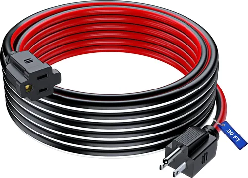 Vista 40 de Maximm Cable de extensión negro y azul de 10 pies, SJTW de 16 AWG