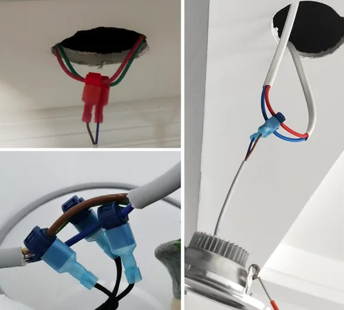 Vista 5 de Ginsco - 100 unidades/50 pares de conectores de cable T-Tap, terminales de cable eléctricos autopelables de empalme rápido con conector macho