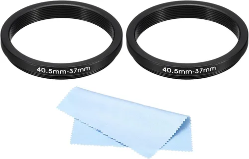 Vista 13 de PATIKIL Anillo de metal con paño de limpieza, paquete de 2 anillos adaptadores de filtro de lente de cámara, anillo adaptador de filtro de aluminio