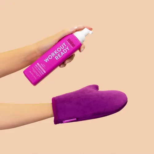 Vista 6 de Minetan Workout Ready Self Tan Foam Colección de tratamientos de bronceado - Acabado de piel súper oscuro, a prueba de sudor, libre