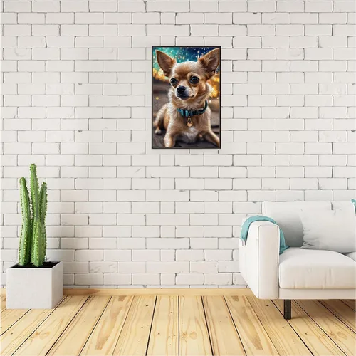 Vista 4 de Rompecabezas para adultos de 500 piezas, regalos temáticos de arte impresionista, Chihuahua (perro), arte de diseño único personalizado, desafío