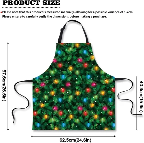 Vista 92 de Dreaweet Delantal de cocina unisex con cuello ajustable de Navidad