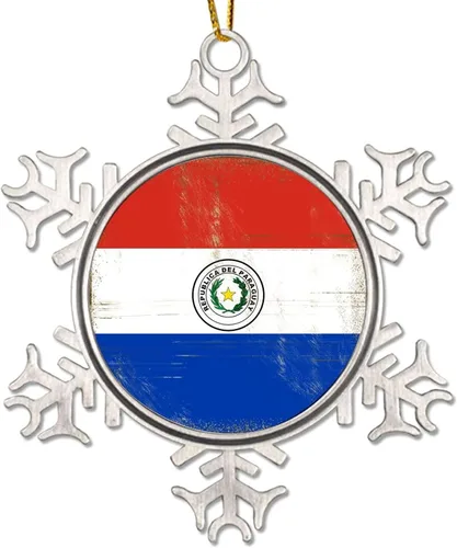 Vista 14 de Níger - Adorno de Navidad con copo de nieve de metal, regalo patriótico de recuerdo para árbol de Navidad, adornos colgantes de bandera nacional