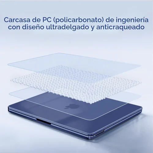 Vista 4 de MOSISO Compatible con MacBook Neo Case 13 pulgadas 2026 A3404 A18 Pro Chip Índigo de cristal