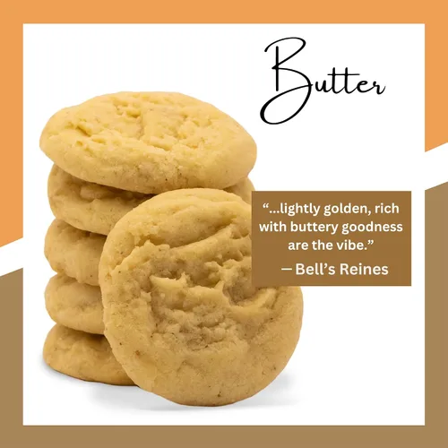 Vista 3 de Bell's Reines Galletas de mantequilla, lote pequeño gourmet suave, aperitivos saludables, paquetes de 4 galletas frescas de panadería, paquete de 3