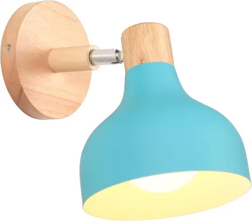 Vista 30 de Scandinavian Retro Dimmable E27 Wall Lamp for Bedroom Living Room Hallway Kitchen Indoor Lighting(Amarillo,1 Pieza)