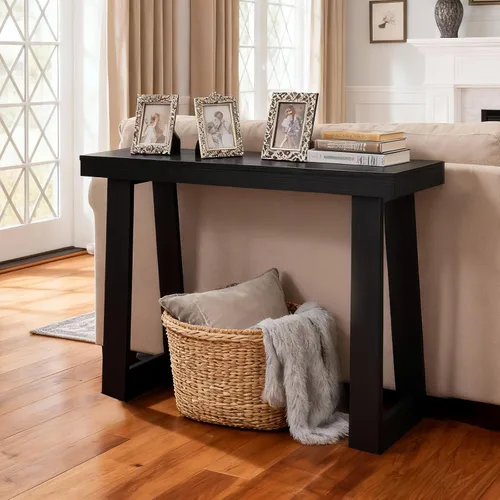 Vista 2 de VEVOR Mesa consola de 36 pulgadas, escritorio moderno detrás del sofá, escritorio de entrada rectangular de madera, soporte estrecho y largo