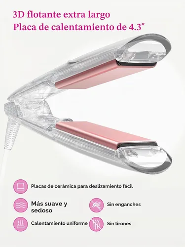 Vista 4 de LANDOT Plancha de pelo de 1 pulgada, cerámica iónica, doble voltaje