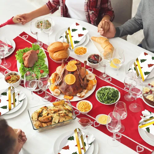 Vista 7 de Zhanmai 200 servilletas de papel de Navidad desechables de 13 x 16 pulgadas, servilletas de árbol de Navidad de 3 capas, servilletas de papel