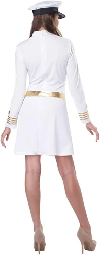 Vista 2 de California Costumes Disfraz de Capitán Azul Marino para mujer (blanco), Blanco