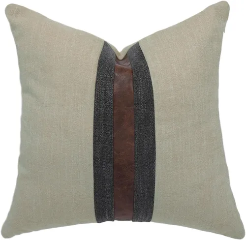 Vista 9 de Fundas de almohada decorativas de granja para exteriores para sofá, cama, funda de almohada de piel sintética marrón, funda de almohada de Beige