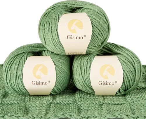 Vista 50 de 100% lana merino para tejer y ganchillo, hilo lujoso y suave de 6 cabos para tejer y crochet a mano, 1.76 oz/50 g, 127 yardas/116 metros