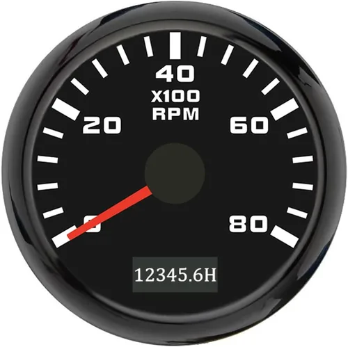 Vista 16 de ELING 52mm Generador 3000RPM Tacómetro con medidor de horas 12V 24V con retroiluminación roja
