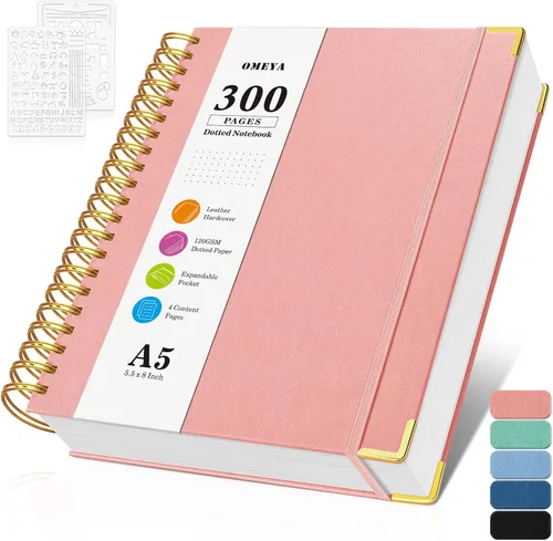 Vista 12 de Cuaderno de viñetas con espiral, diario de 300 páginas de cuero con contenido, cuadernos de 120 g/m² de papel grueso que no deja pasar la tinta