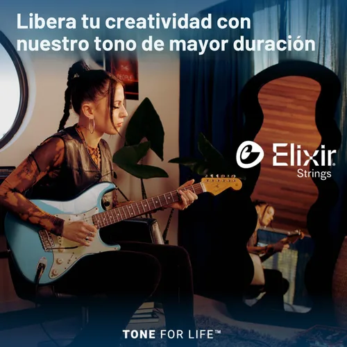 Vista 6 de Elixir Strings - Cuerdas de guitarra eléctrica de acero niquelado con revestimiento NANOWEB - Cuerdas de guitarra eléctrica Elixir - Ligeras/Pesadas