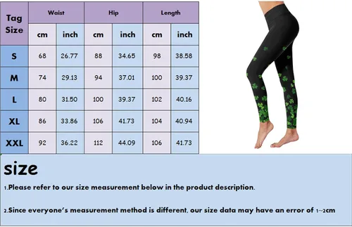 Vista 3 de Leggings de yoga para el día de San Patricio para mujer, leggings de trébol de cintura alta, estampado de trébol de trébol, pantalones de yoga